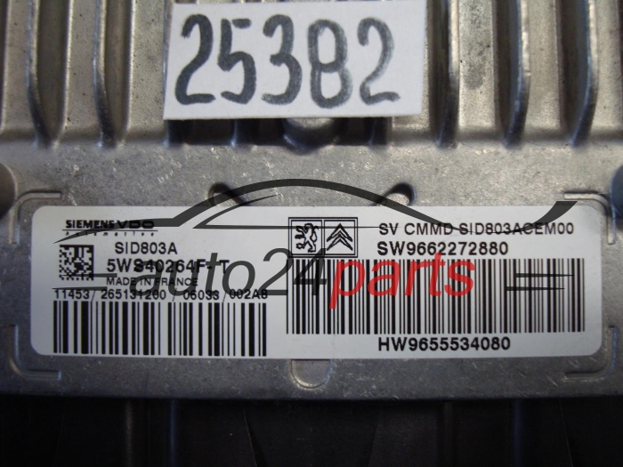 KOMPUTER STEROWNIK SILNIKA PEUGEOT 407 2.0 HDI, SIEMENS 5WS40264F-T, 5WS40264FT, SID803A, SW9662272880, HW9655534080