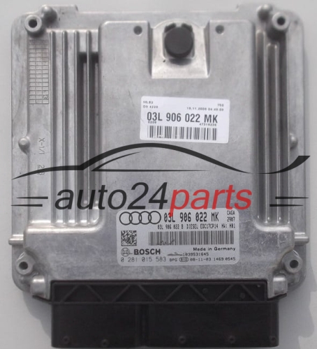 CALCULATEUR MOTEUR AUDI A4 2.0 TDI BOSCH 0 281 015 583,  03L 906 022 MK