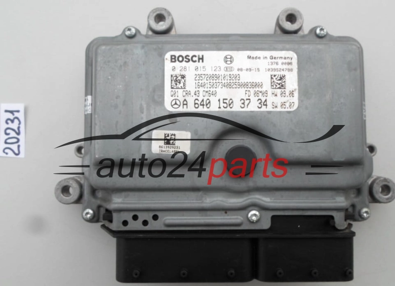 KOMPUTER STEROWNIK SILNIKA MERCEDES 2.0 CDI BOSCH 0 281 015 123, 0281015123, A 640 150 37 34, A6401503734, CRA.43
