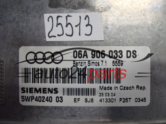 KOMPUTER STEROWNIK SILNIKA AUDI A3 SIEMENS 5WP40240 03, 5WP4024003, 06A 906 033 DS, 06A906033DS, SIMOS 7.1
