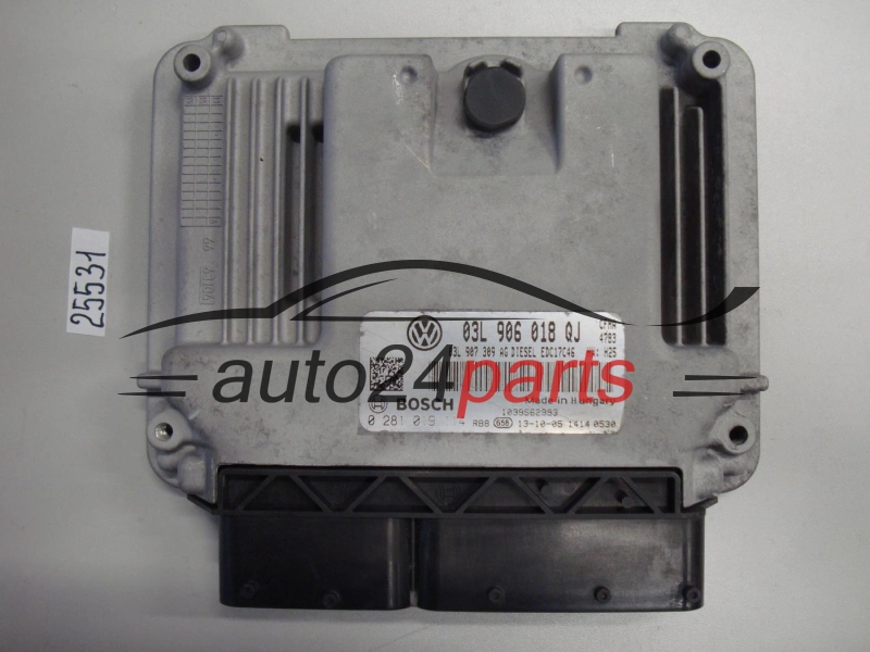 KOMPUTER STEROWNIK SILNIKA SKODA YETI 2.0 TDI BOSCH 0 281 019 114, 0281019114, 03L 906 018 QJ, 03L906018QJ, 03L907309AG, EDC17C46