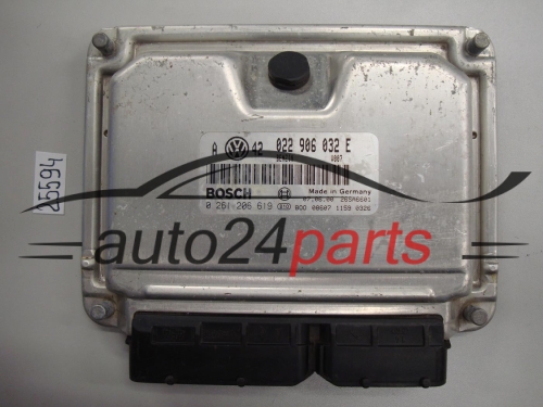 KOMPUTER STEROWNIK SILNIKA VW VOLKSWAGEN GOLF IV 4 V6 VR6 2.8 022 906 032 E, 022906032E, BOSCH 0 261 206 619, 0261206619, 26SA7177