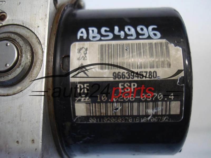 ABS POMPA I STEROWNIK PEUGEOT 9663945780, 10.0206-0770.4, 10020607704, 10.0960-1197.3,10096011973