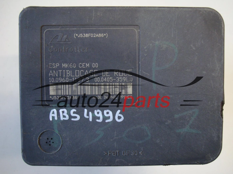 ABS POMPA I STEROWNIK PEUGEOT 9663945780, 10.0206-0770.4, 10020607704, 10.0960-1197.3,10096011973