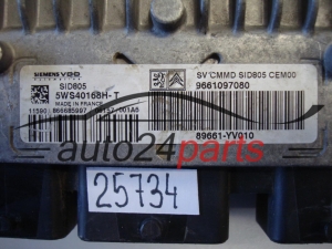 KOMPUTER STEROWNIK SILNIKA CITROEN PEUGEOT 1.4 HDI SIEMENS VDO 5WS40168H-T, 5WS40168HT, 9661097080, 89661-YV010, 89661YV010, SID805