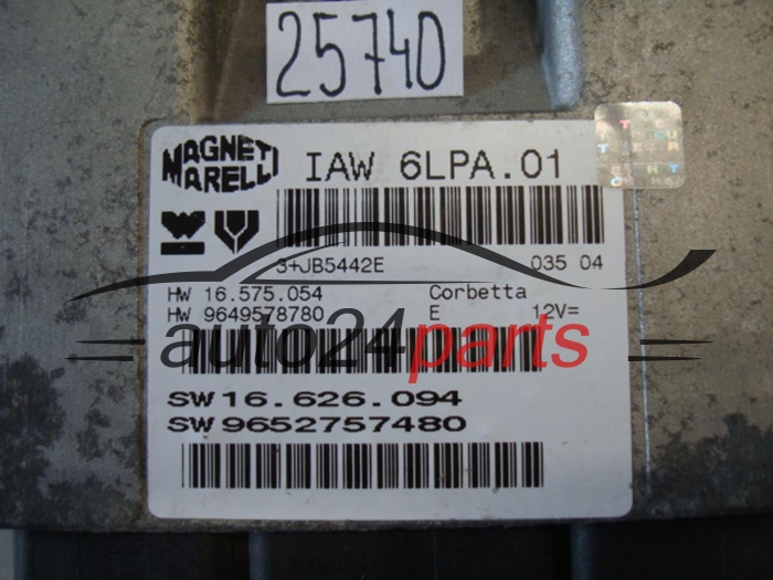 KOMPUTER STEROWNIK SILNIKA PEUGEOT 206 Magneti Marelli IAW 6LPA.01, IAW6LPA01, SW 9652757480, HW 9649578780