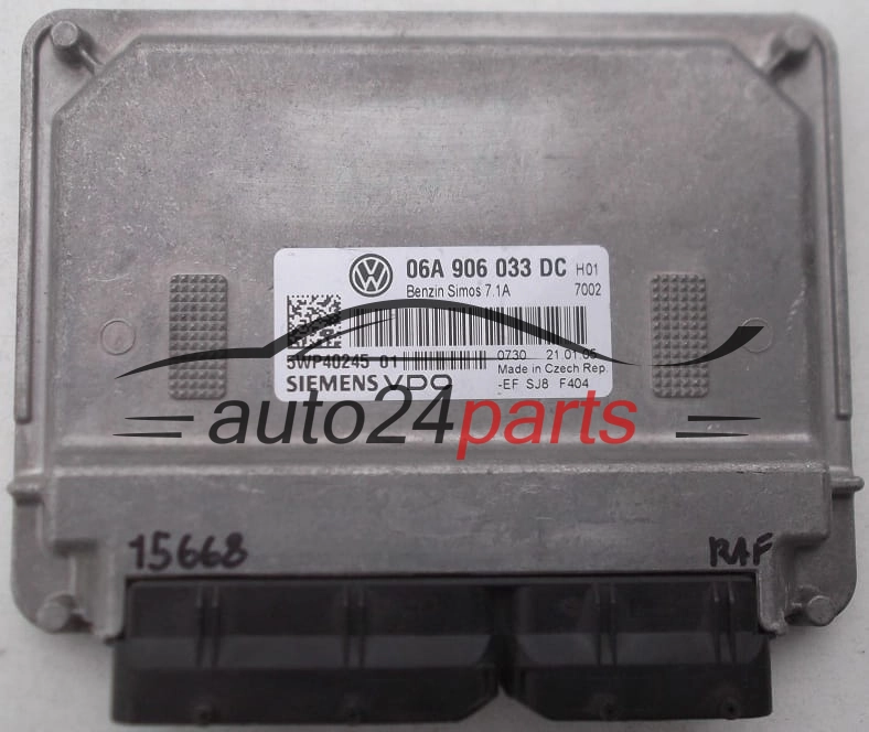 KOMPUTER STEROWNIK SILNIKA VOLKSWAGEN SIEMENS VDO 5WP40245 01, 5WP4024501, 06A 906 033 DC, 06A906033DC