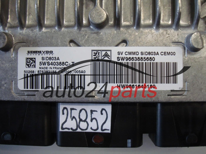 KOMPUTER STEROWNIK SILNIKA CITROEN C5 2.0 HDI SIEMENS VDO 5WS40388C-T, 5WS40388CT, SW 9663885680, HW 9661642180 SID803A