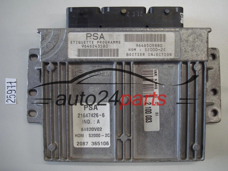 KOMPUTER STEROWNIK SILNIKA CITROEN XSARA 1.4 SAGEM 21647426-6, 216474266, 9646243580, 9646509880