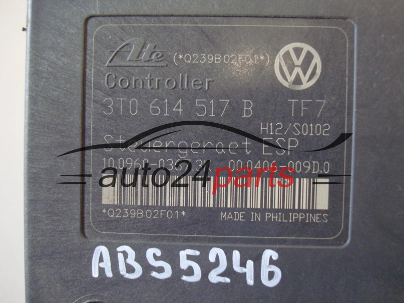 ABS POMPA I STEROWNIK SKODA 3T0614517B, 10.0960-0367.3K, 10096003673K