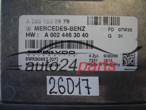 KOMPUTER STEROWNIK SILNIKA MERCEDES W 169 SIEMENS 5WK90957, A 266 153 08 79, A2661530879, A 002 446 30 40, A0024463040