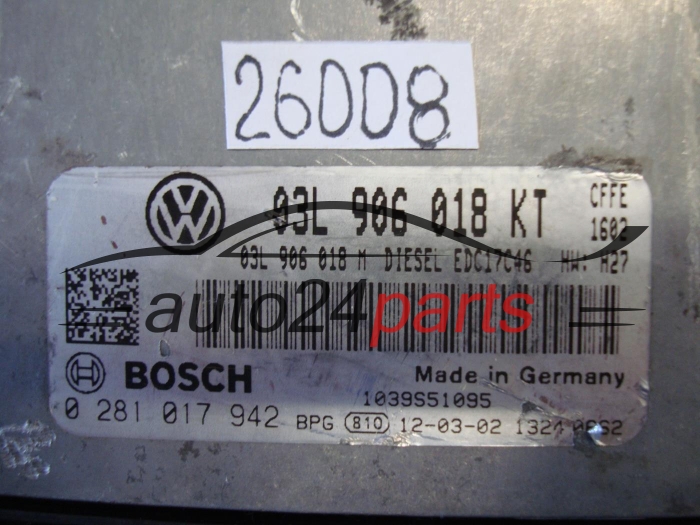 SEAT BOSCH 0 281 01 7942, 0281017942, 03L906018KT, EDC17C46