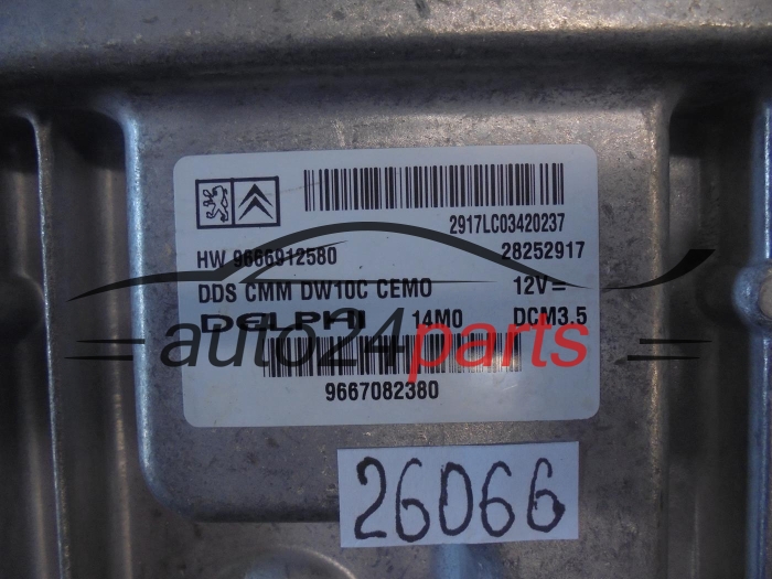 KOMPUTER STEROWNIK SILNIKA CITROEN PEUGEOT 2.0 HDI DELPHI 28252917, HW 9666912580, HW9666912580, DCM3.5