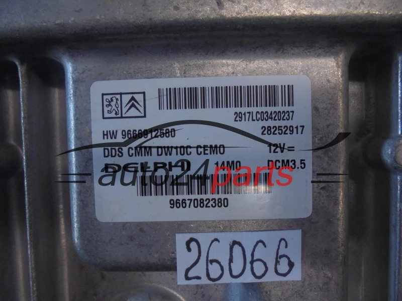 KOMPUTER STEROWNIK SILNIKA CITROEN PEUGEOT 2.0 HDI DELPHI 28252917, HW 9666912580, HW9666912580, DCM3.5