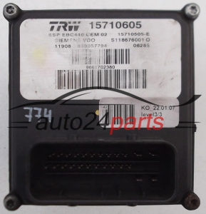 ABS POMPA I STEROWNIK PEUGEOT 407 SIEMENS VDO S118676001O, TRW 15710605, 15710505E, 9661702380