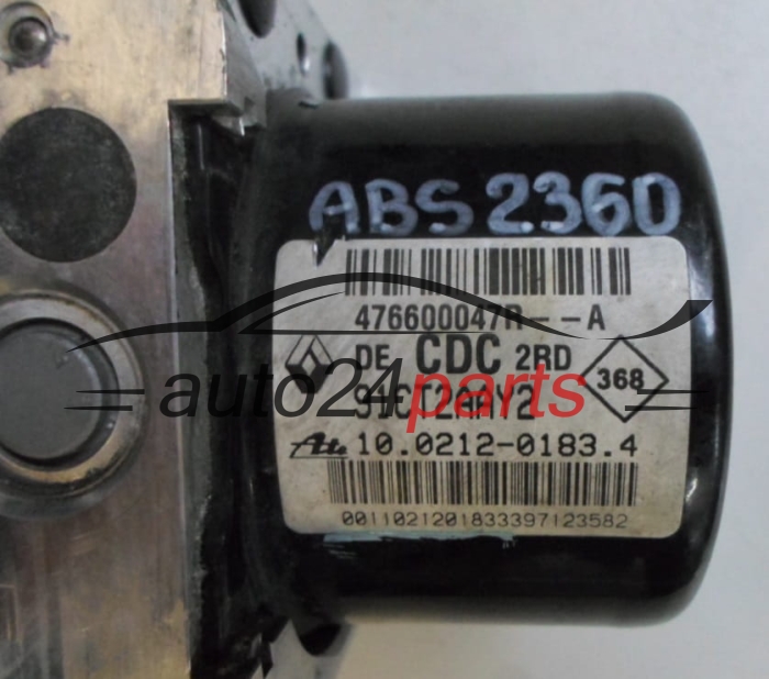 ABS PUMPE BLOCK HYDRAULIKPUMPE STEUERGERÄT RENAULT LAGUNA 476600047R, 10.0212-0183.4, 10021201834, 10.0961-1419.3, 10096114193
