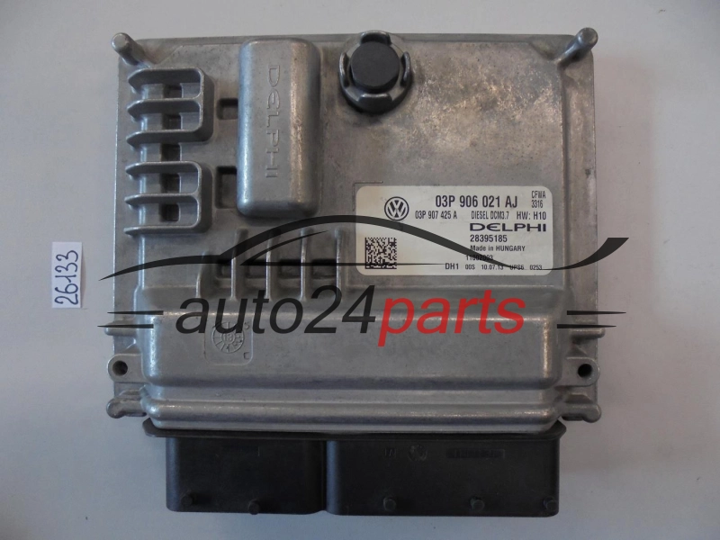 KOMPUTER STEROWNIK SILNIKA VW VOLKSWAGEN POLO 1.2 TDI DELPHI 28395185, 03P 906 021 AJ, 03P906021AJ, 03P 907 425 A, 03P907425A