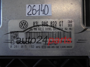KOMPUTER STEROWNIK SILNIKA VOLKSWAGEN BOSCH 0 281 015 192, 0281015192, 03L906022GT, EDC17CP14