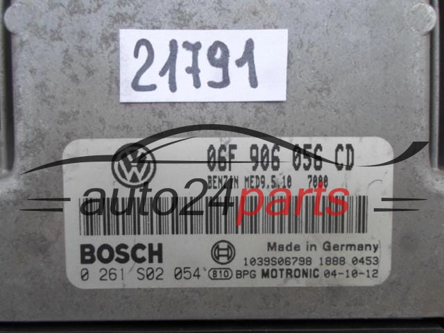 CENTRALITA DE MOTOR VW VOLKSWAGEN TOURAN 2.0 FSI BOSCH 0 261 S02 054, 0261S02054, 06F 906 056 CD, 06F906056CD, MED9.5.10
