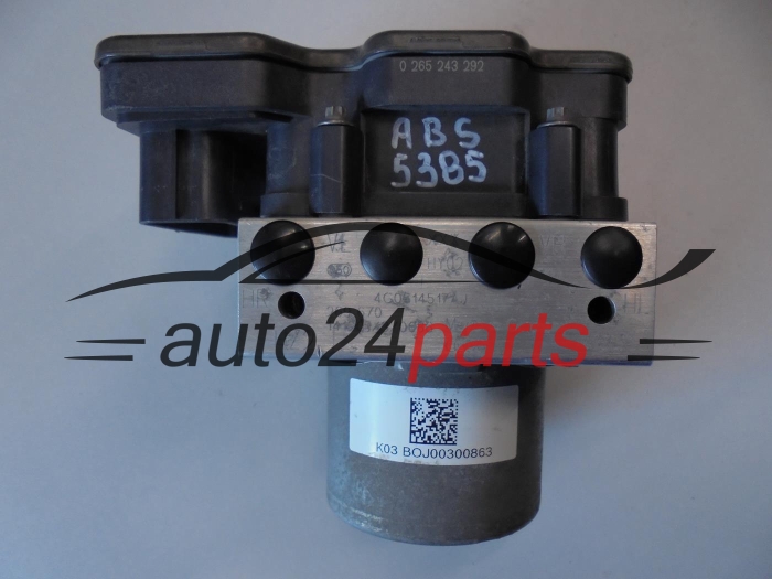 Pompe ABS et calculateur AUDI 0265243292, 4G0614517AJ, 4G0907379Q, 0265956226