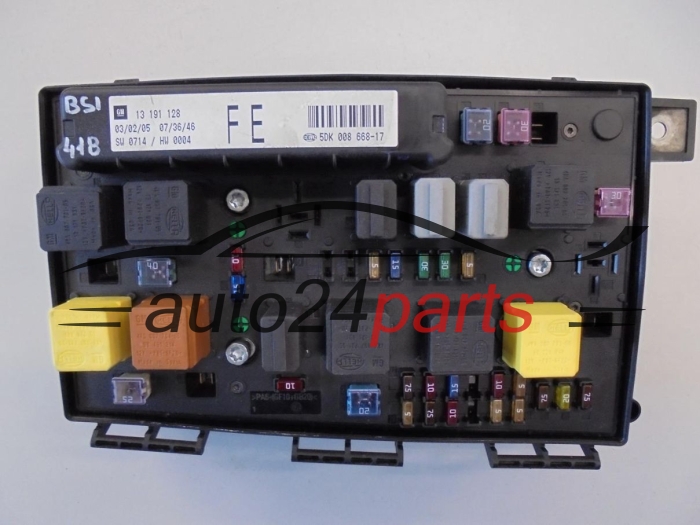 SKRZYNKA ELEKTRYCZNA PRZEKAŻNIKÓW I BEZPIECZNIKÓW MODUŁ NADWOZIA CENTRALKA KOMFORTU BSI OPEL ASTRA H ZAFIRA B GM 13 191 128 FE, 13191128 FE, HELLA 5DK 008 668-17, 5DK008668-17, 5DK00866817