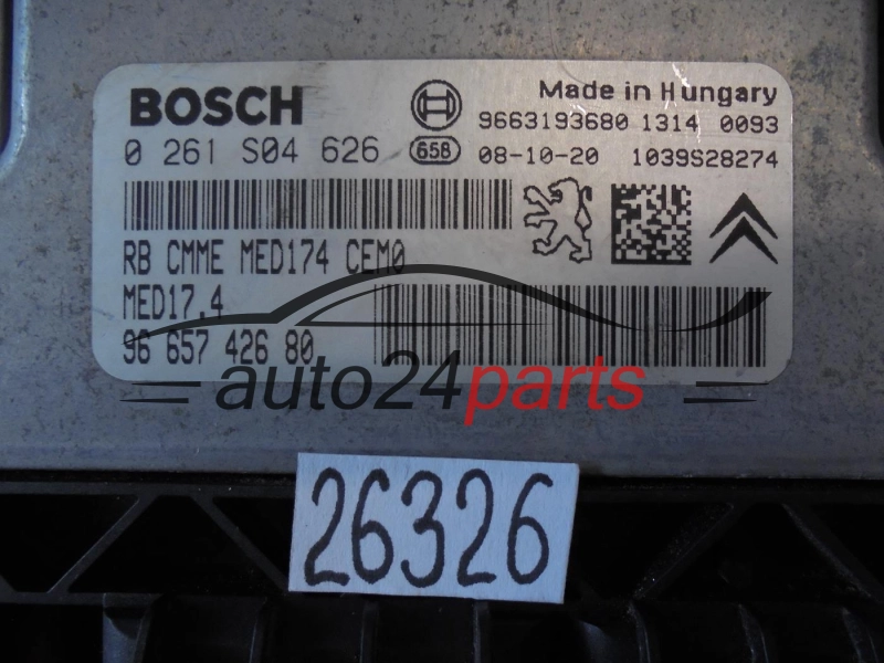 KOMPUTER STEROWNIK SILNIKA CITROEN 0 261 S04 626 0261S04626 9665742680 MED17.4
