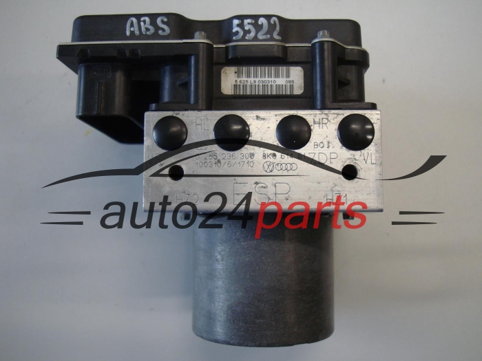 Pompe ABS et calculateur AUDI A4 BOSCH 0 265 236 300, 0265236300, 8K0614517DP, 0265951469, 8K0907379BB