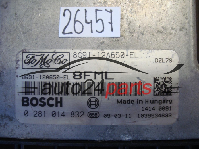 KOMPUTER STEROWNIK SILNIKA FORD MONDEO 2.0 TDCI BOSCH 0281014832, 0 281 014 832, 8G9112A650EL, 8G91-12A650-EL 8FML