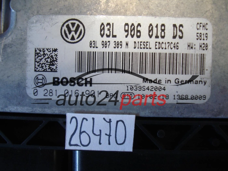 Komputer sterownik silnika Audi 0281016901 03L906018DS EDC17C46