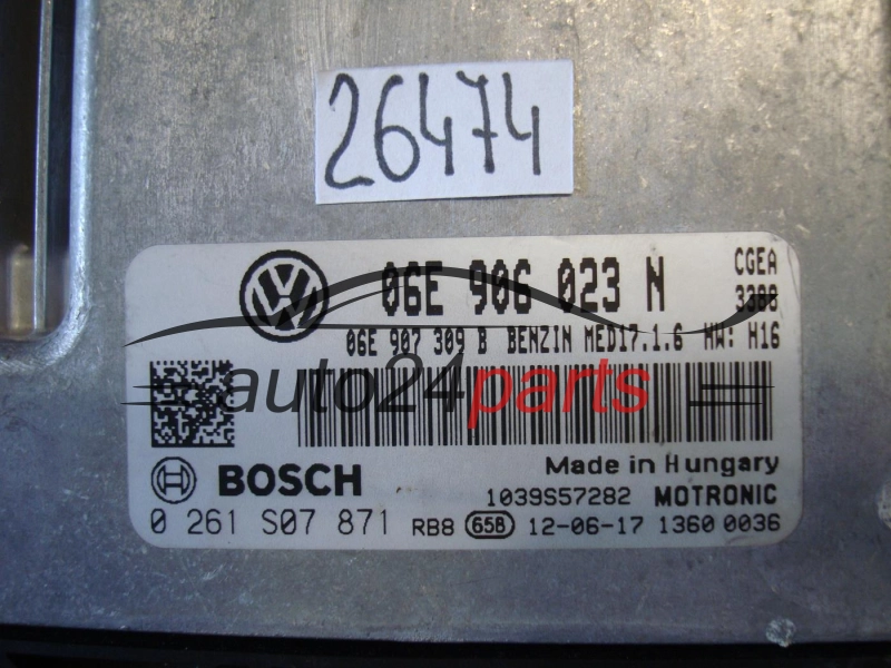 Sterownik silnika VOLKSWAGEN 0261S07871 06E906023N MED17.1.6 -