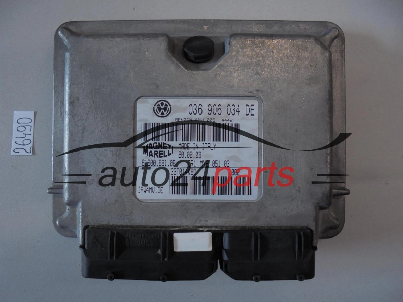 KOMPUTER STEROWNIK SILNIKA VW VOLKSWAGEN POLO 1.4 BBY 036906034DE, 036 906 034 DE, 6160068110, 61600.681.10, 61600.681.06,6160068106, MAGNETI MARELLI IAW4MV.DE, IAW4MVDE