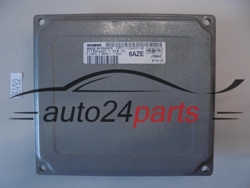 KOMPUTER STEROWNIK SILNIKA FORD FOCUS 1.6 16V, SIEMENS S118944001 F, S118944001F, 5M51-12A650-HE, 5M5112A650HE, 8AZE, SIM29