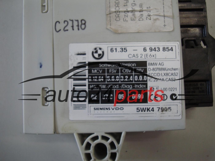 CENTRALKA MODUL CAS BMW 61.356943854 61356943854 5WK47905