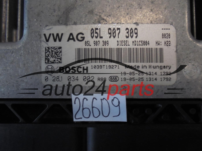 KOMPUTER STEROWNIK SILNIKA AUDI 0281034002 05L907309