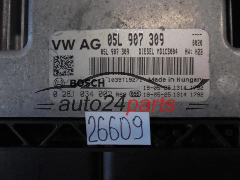 KOMPUTER STEROWNIK SILNIKA AUDI 0281034002 05L907309