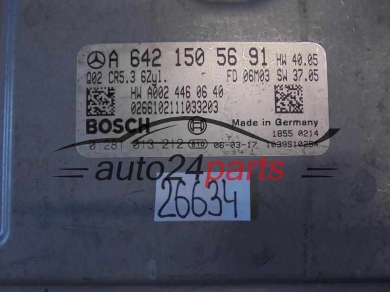 KOMPUTER STEROWNIK SILNIKA MERCEDES A6421505691, 6421505691, A 642 150 56 91 BOSCH 0281013212, 0 281 013 212