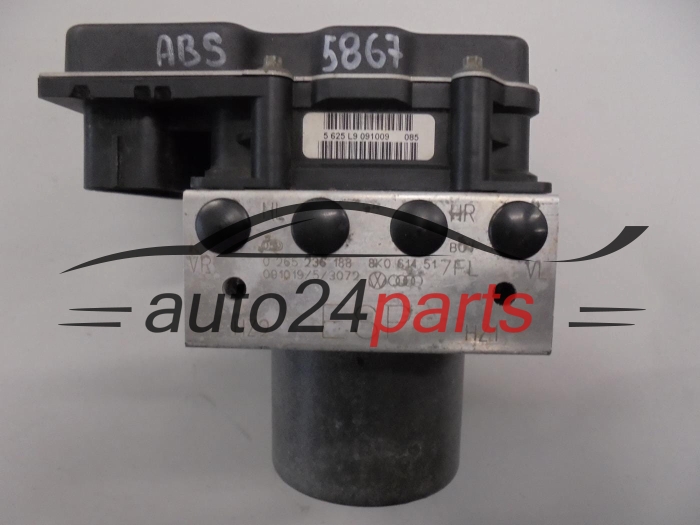 Bomba ABS y centralita AUDI VOLKSWAGEN BOSCH 0 265 236 188 0265236188 8K0614517FL 0265951170 8K0907379CA