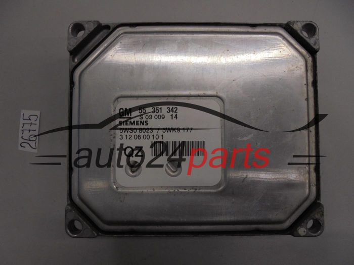 KOMPUTER STEROWNIK SILNIKA OPEL VECTRA SIGNUM 2.2 DIRECT Z22YH SIEMENS 5WK9 177, 5WK9177, 5WS0 8023, 5WS08023, GM 55 351 342 QZ, 55351342QZ, 55351342