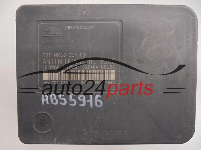 ABS POMPA I STEROWNIK CITROEN PEUGEOT 9662295780, 10.0960-1185.3, 10096011853