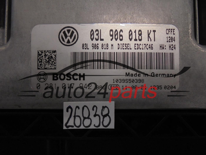 KOMPUTER STEROWNIK SILNIKA SEAT BOSCH 0 281 01 7942, 0281017942, 03L906018KT, EDC17C46