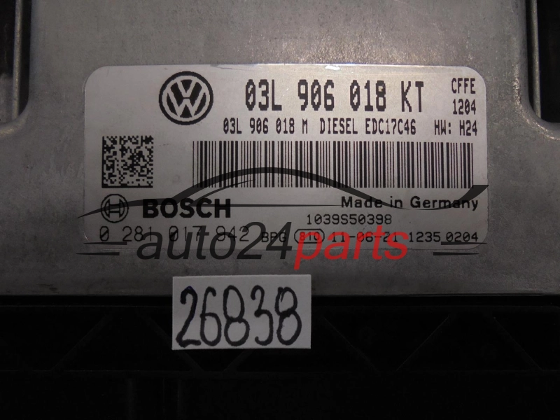 Sterownik silnika SEAT BOSCH 0281017942 03L906018KT EDC17C46 -