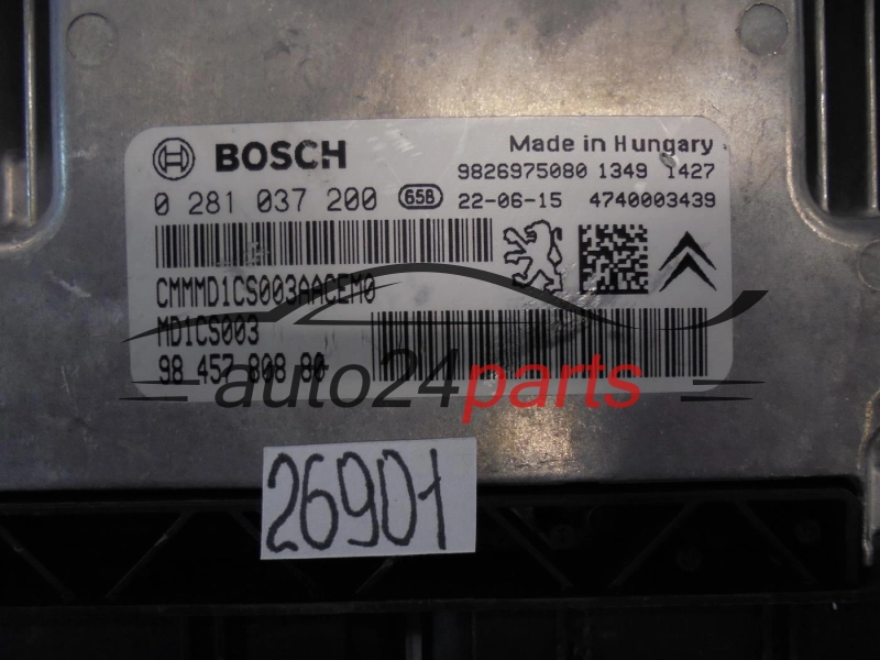 KOMPUTER STEROWNIK SILNIKA CITROEN PEUGEOT 0281037200 9845780880