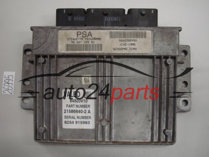 KOMPUTER STEROWNIK SILNIKA PEUGEOT 1.4 84820V10, 21586640-2 B, 96 661 498 80, 9666149880, 9660388980