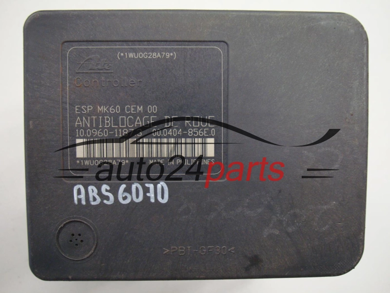 ABS POMPA I STEROWNIK PEUGEOT 9662295880, 10.0960-1187.3, 10096011873