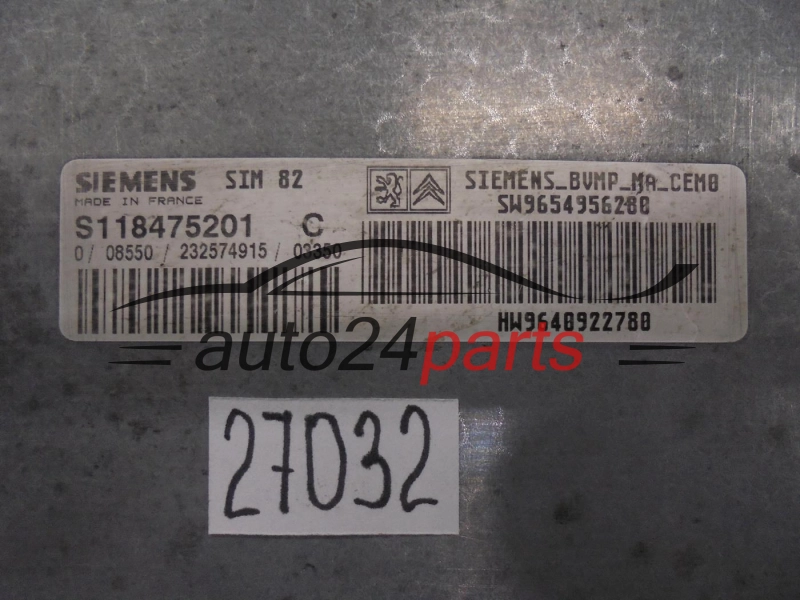 STEROWNIK SKRZYNI BIEGOW AUTOMATYCZNEJ CITROEN PEUGEOT S118475201C SW9654956280 HW9640922780 SIM82
