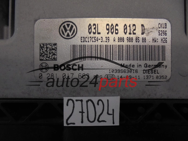 VOLKSWAGEN CRAFTER 0281017663 03L906012D EDC17C54-3.39