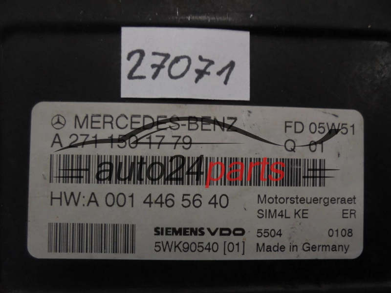 KOMPUTER STEROWNIK SILNIKA MERCEDES BENZ A2711501779 A0014465640 5WK90540