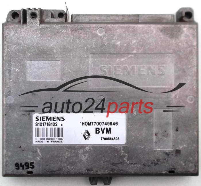 KOMPUTER STEROWNIK SILNIKA RENAULT CLIO 1.4, SIEMENS S101718102 E, S101718102E, HOM7700749946, 7700864508