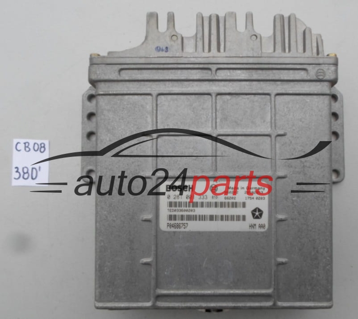 KOMPUTER STEROWNIK SILNIKA CHRYSLER VOYAGER 2.5 TDI BOSCH 0281001333, 0 281 001 333, TED 155700553, P04686660AD