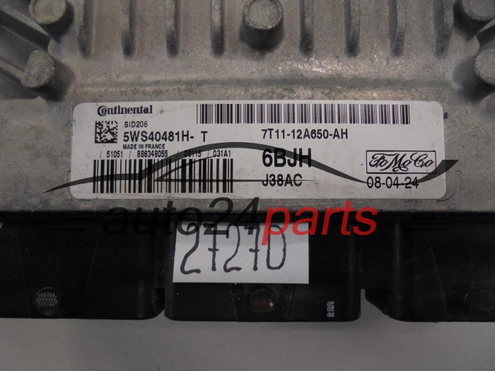 KOMPUTER STEROWNIK SILNIKA FORD 7T11-12A650-AH 7T1112A650AH 5WS40481H-T 5WS40481HT SID206